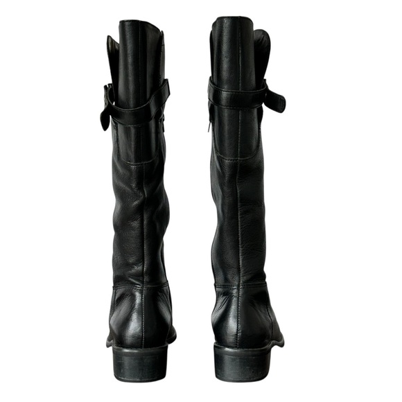 Matisse Black Leather Riding Boot With Side Snap Strap Detail Moto Size 7.5 - Picture 3 of 5